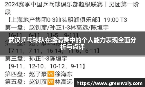 武汉乒乓球队在邀请赛中的个人能力表现全面分析与点评